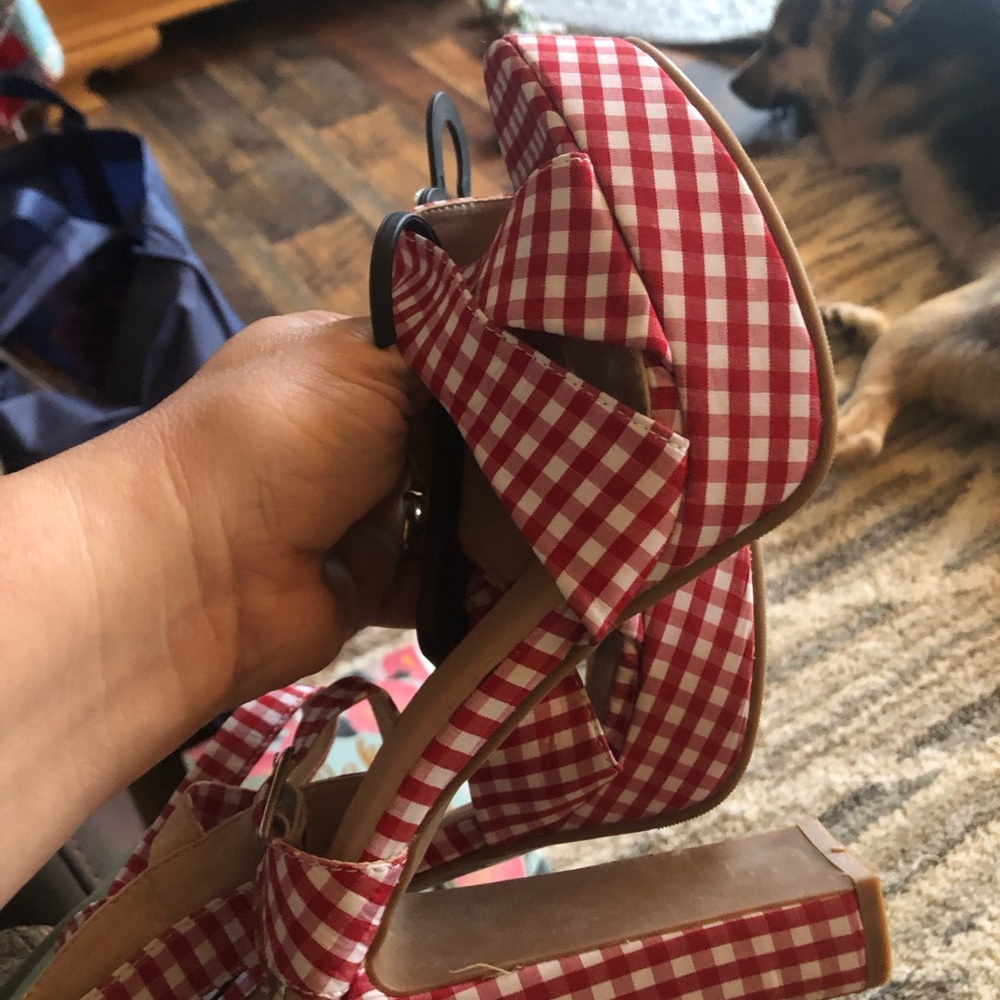 Red Gingham Women's Heels